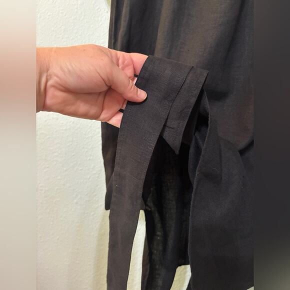 J. Crew Capitaine Linen Shirt Dress w/ Belt Black 2024 Season XS - Picture 6 of 9